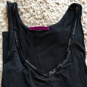 Velvet beaded tank top